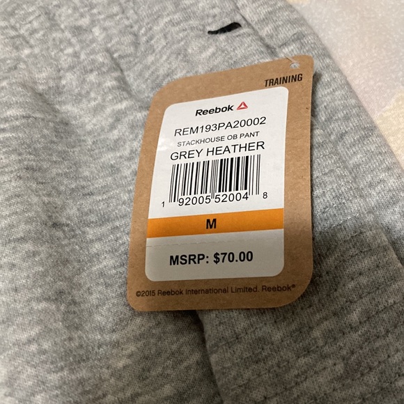 NWT Reebok Fleece Grey Heather Slim Pants Size Medium - Picture 5 of 11